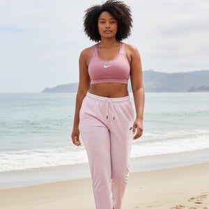 Nike Lavender-Pink Sports Bra and Lounge Pants Set